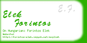 elek forintos business card